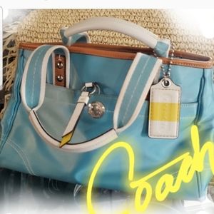 COACH BLUE SATCHEL AUTHENTIC HANDBAG SMALL